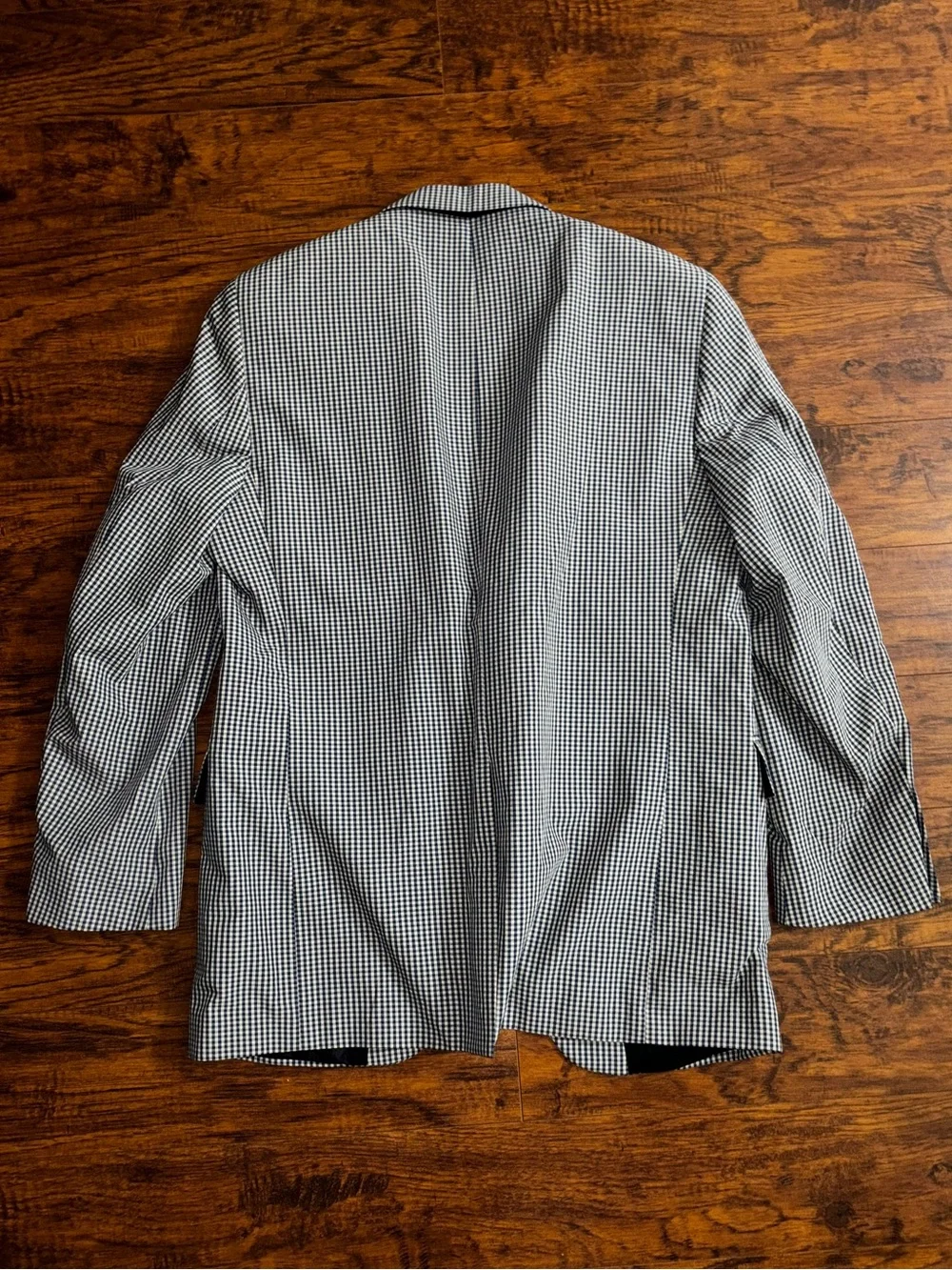 Orvis Sport Coat Navy Blue and White Gingham Plaid Dress Coat Size 40 R